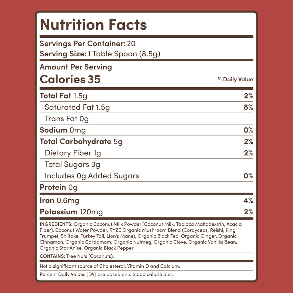 RYZE Functional Mushroom Chai (20 Servings)