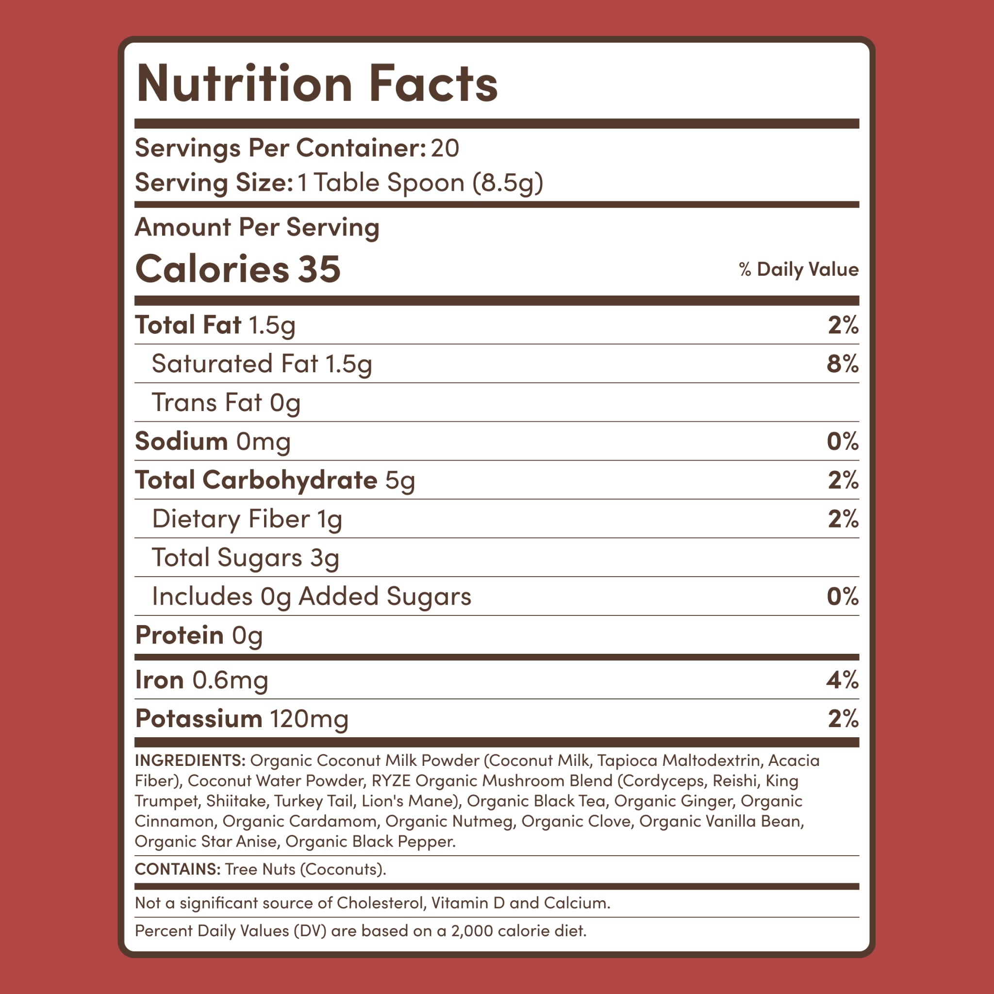 RYZE Functional Mushroom Chai (20 Servings)