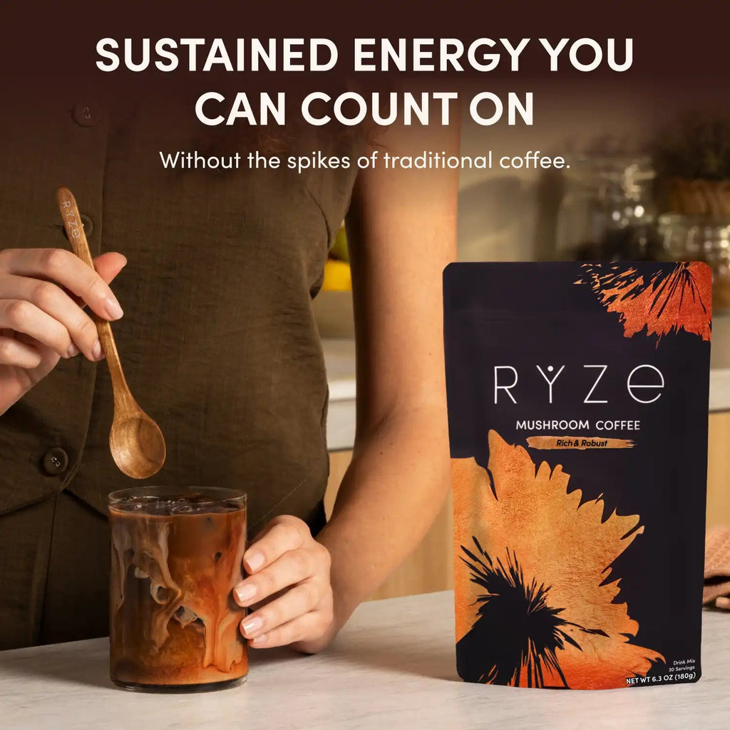 RYZE Mushroom Coffee Dark Roast Blend (30 Servings)
