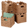 Scalloped 13 x 13in Hyacinth Storage Basket Set of 5