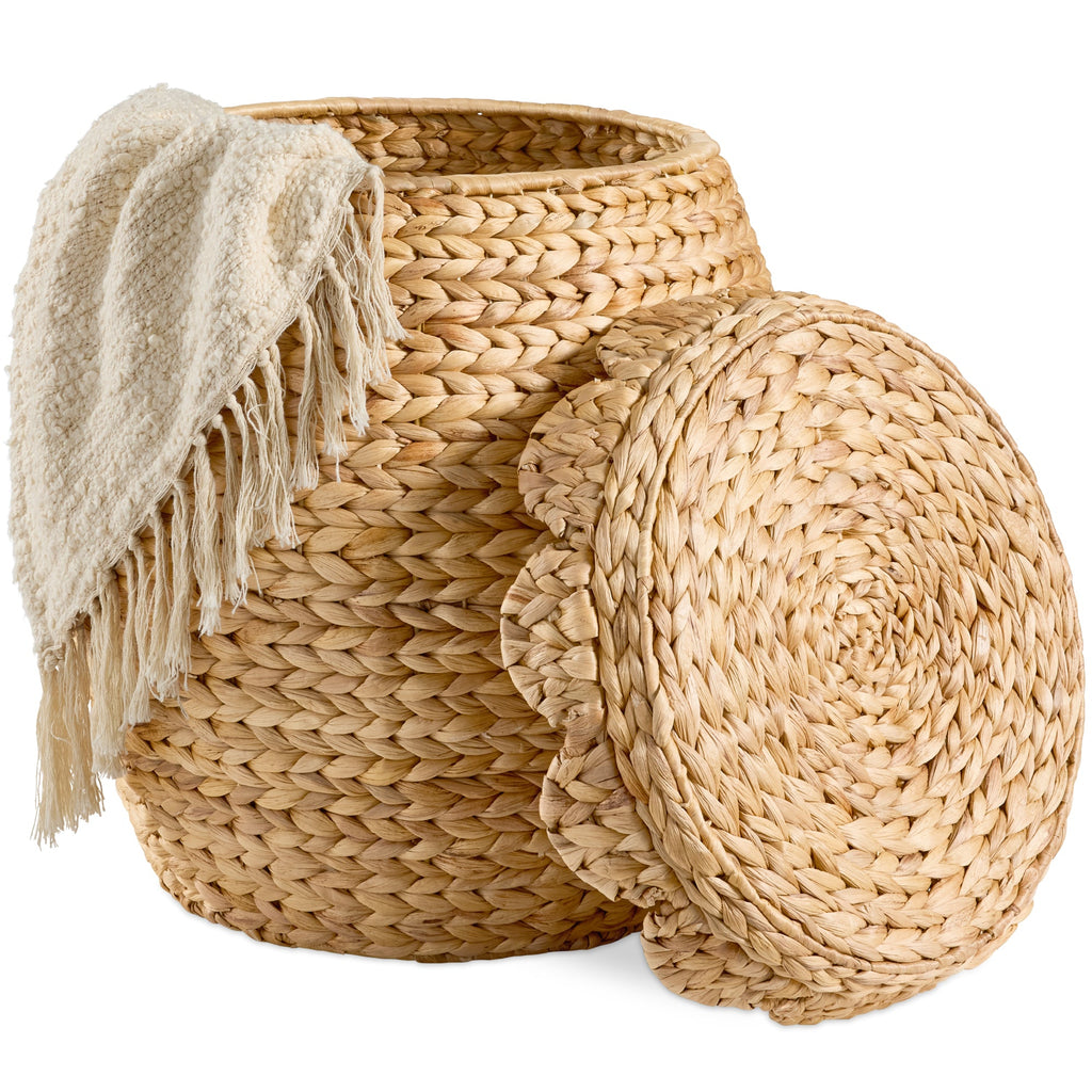 Scalloped Hyacinth Storage Tote Basket