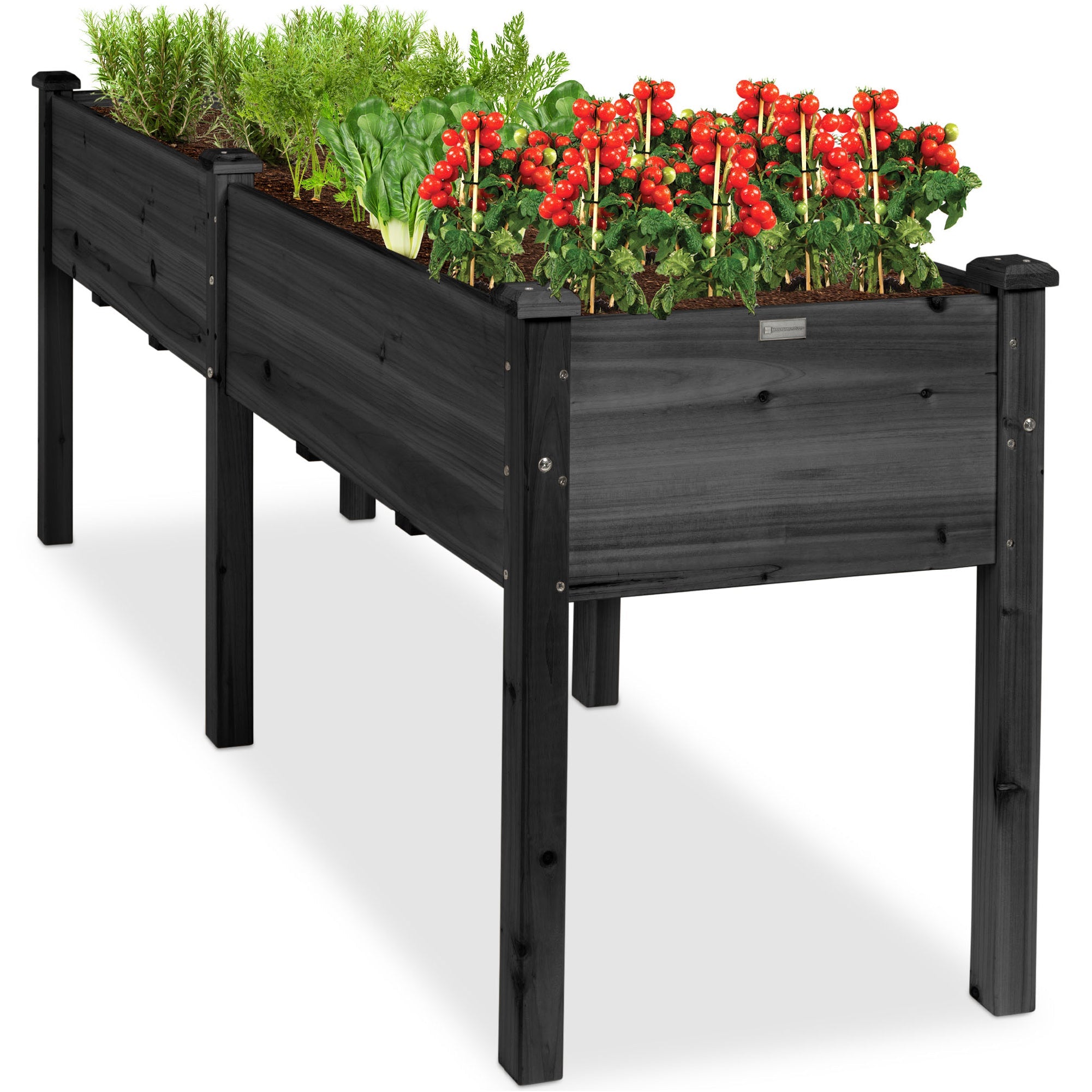 Raised Garden Bed Elevated Wood Garden Planter Stand - 72x24x30in