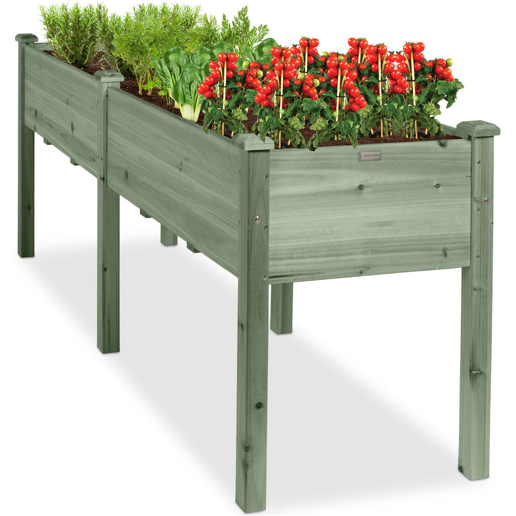 Raised Garden Bed Elevated Wood Garden Planter Stand - 72x24x30in