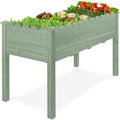 Raised Garden Bed Scalloped Elevated Wooden Planter Box - 48x24x30in