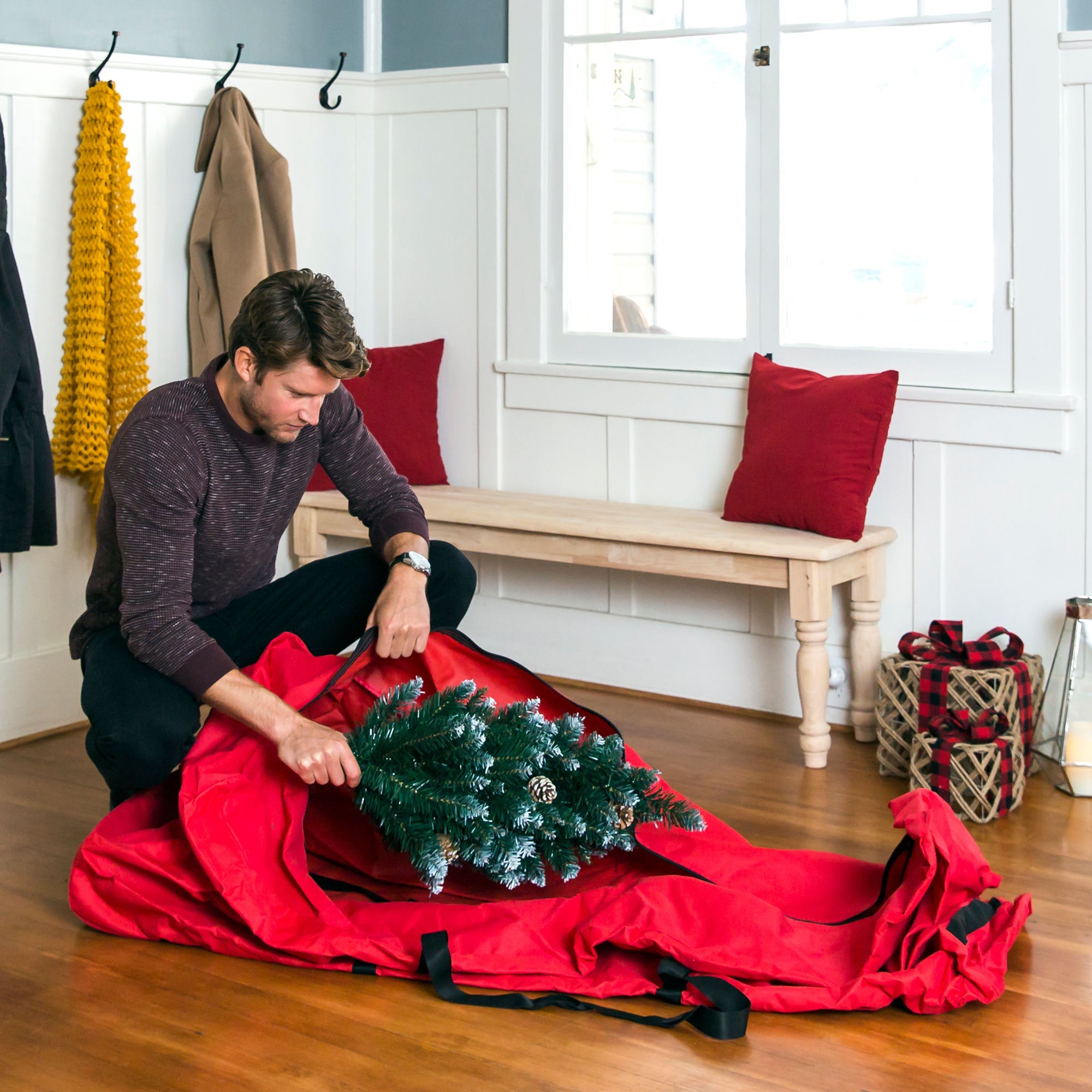 Rolling Duffle Storage Bag for 9ft Christmas Tree w/ Wheels Handle