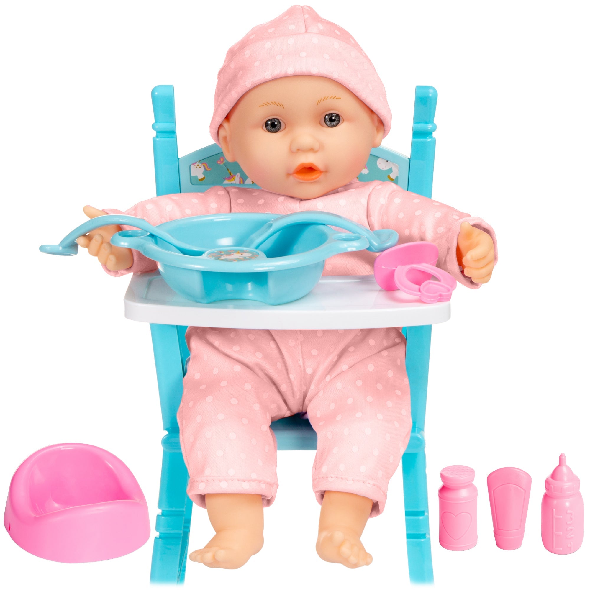 Realistic Baby Doll with Soft Body Highchair Potty Accessories - 12.5in