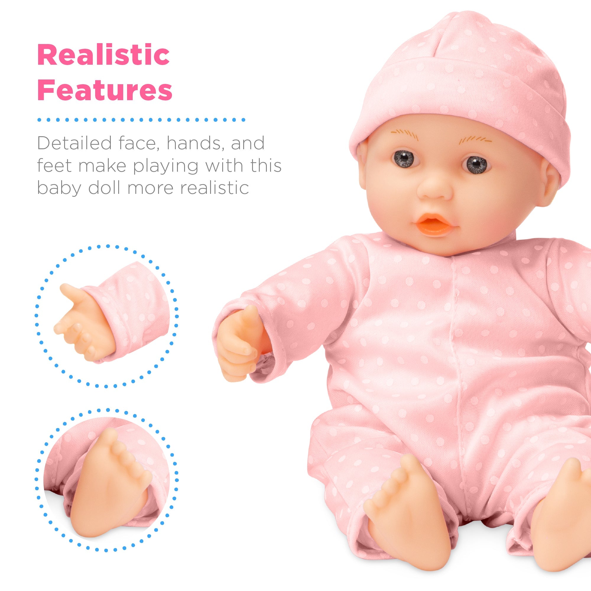 Realistic Baby Doll with Soft Body Highchair Potty Accessories - 12.5in