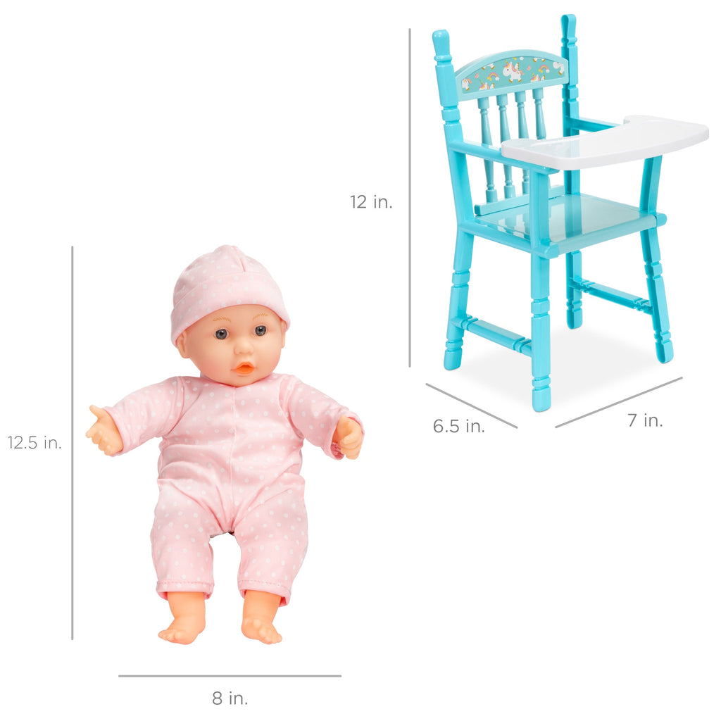Realistic Baby Doll with Soft Body Highchair Potty Accessories - 12.5in