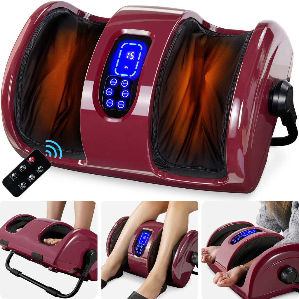 Reflexology Shiatsu Foot Massager w/ High-Intensity Rollers Remote Control