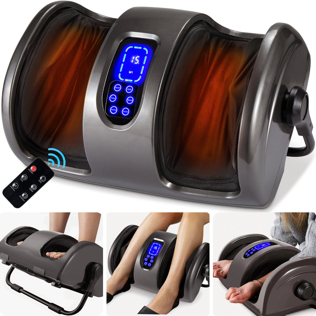 Reflexology Shiatsu Foot Massager w/ High-Intensity Rollers Remote Control