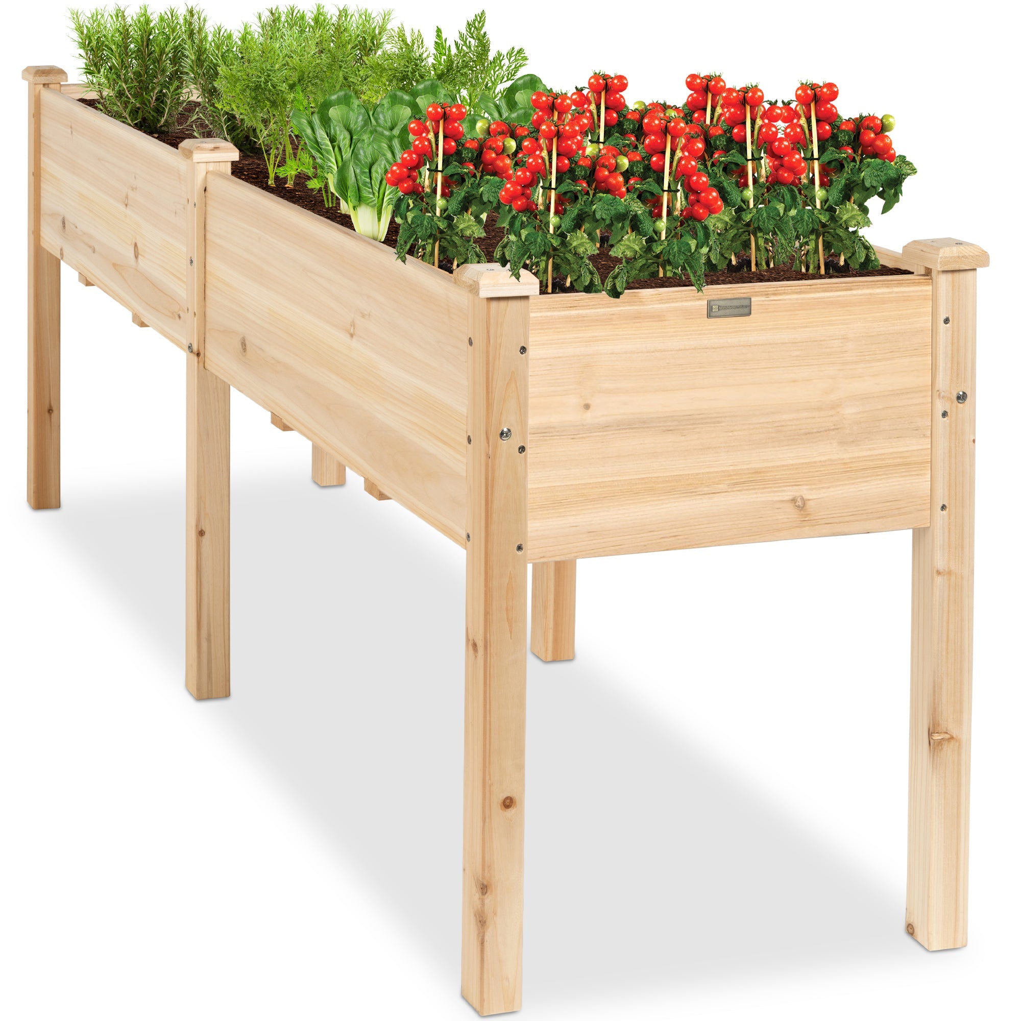 Raised Garden Bed Elevated Wood Garden Planter Stand - 72x24x30in