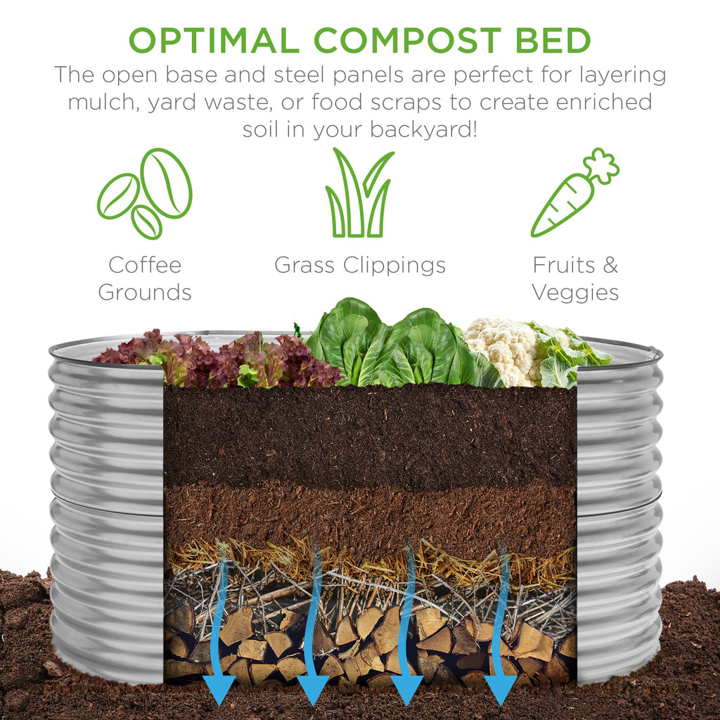 Raised Oval Garden Bed Customizable Elevated Outdoor Metal Planter - 63in
