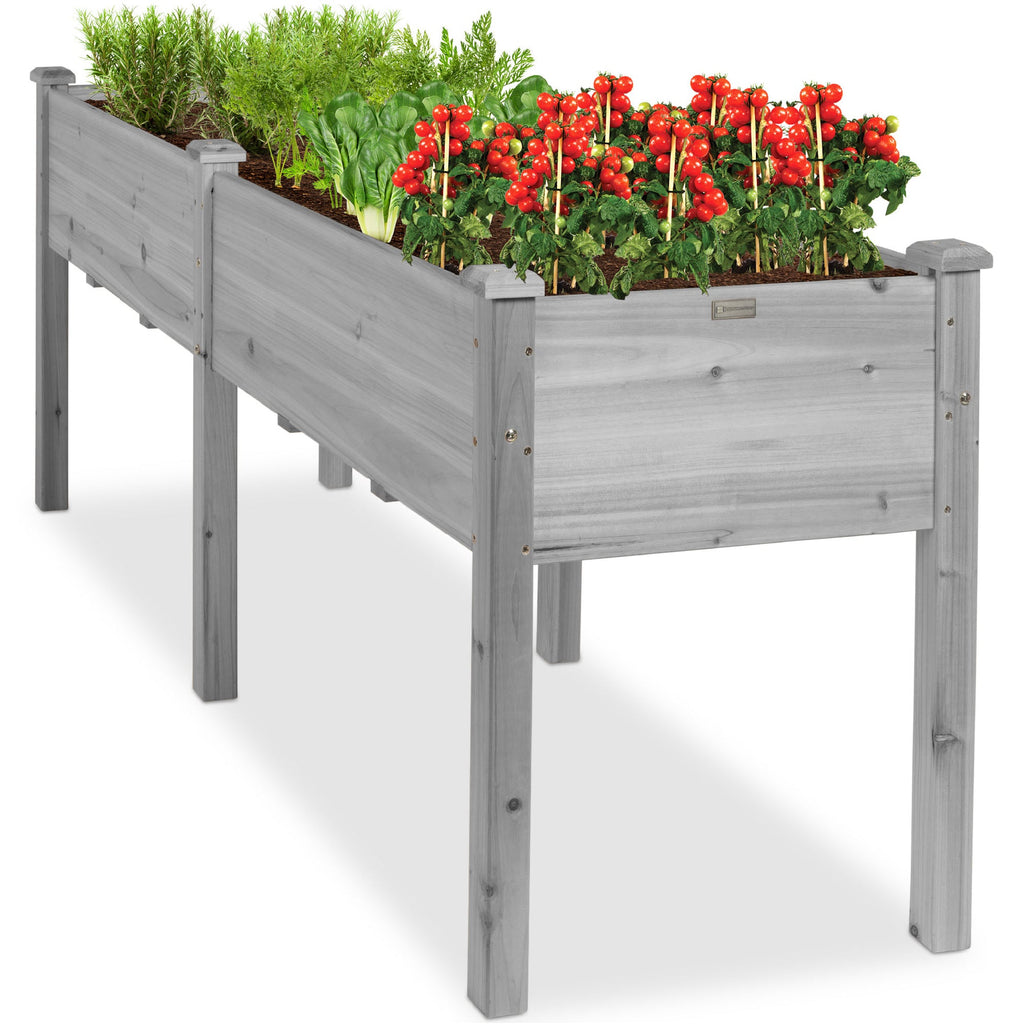 Raised Garden Bed Elevated Wood Garden Planter Stand - 72x24x30in