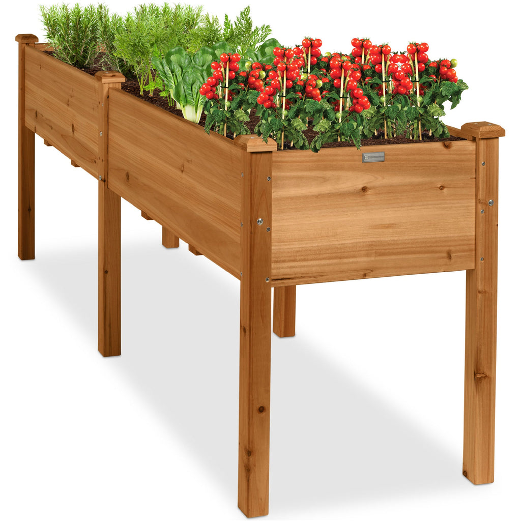 Raised Garden Bed Elevated Wood Garden Planter Stand - 72x24x30in