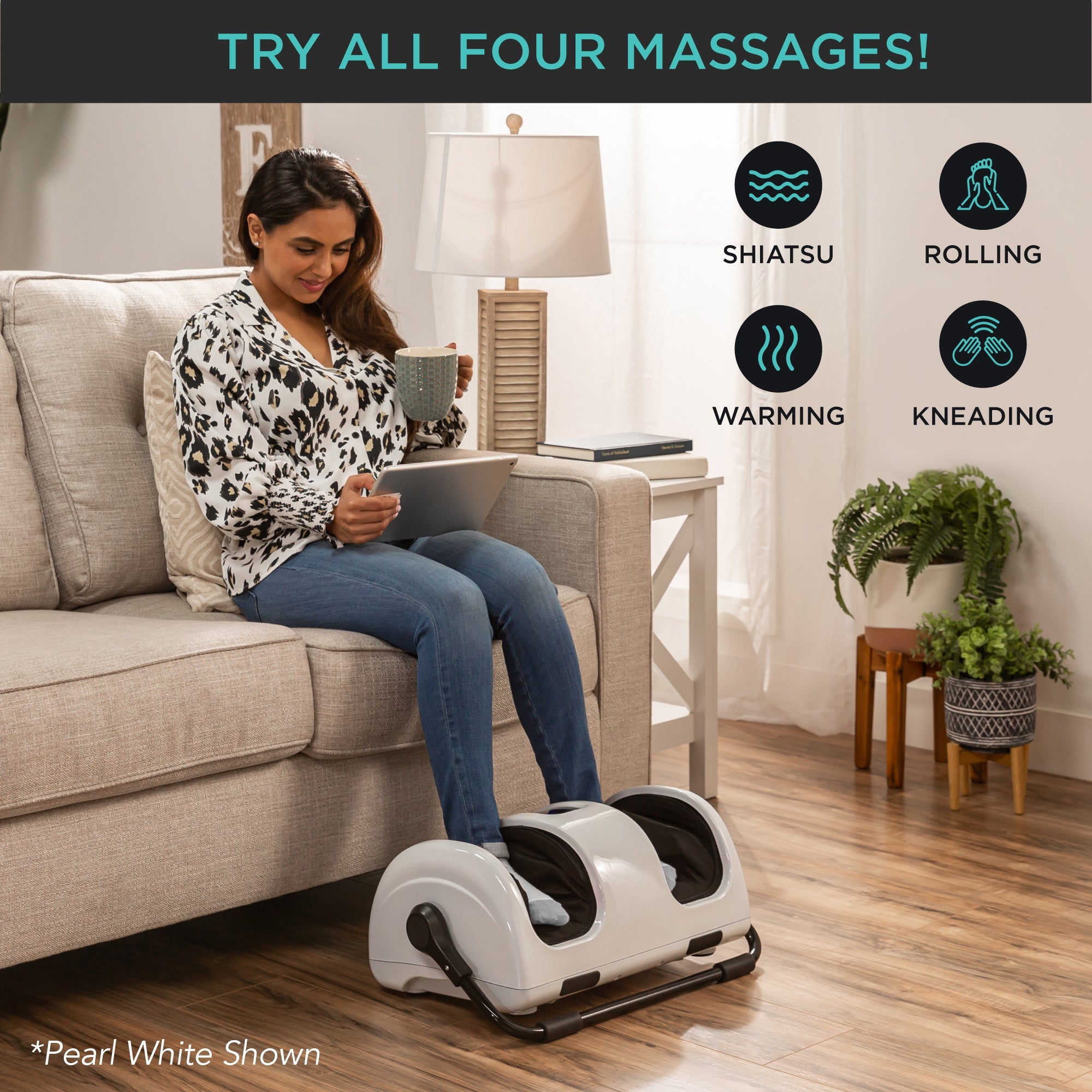 Reflexology Shiatsu Foot Massager w/ High-Intensity Rollers Remote Control