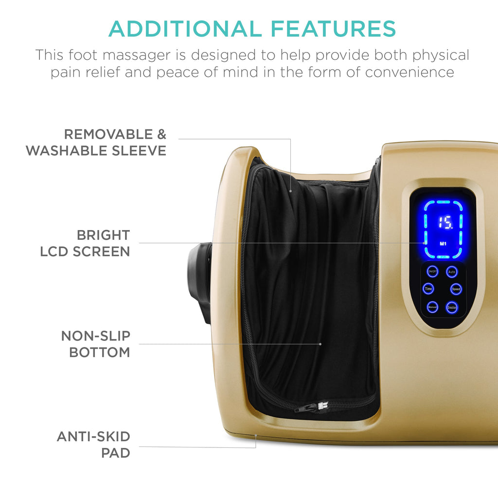Reflexology Shiatsu Foot Massager w/ High-Intensity Rollers Remote Control