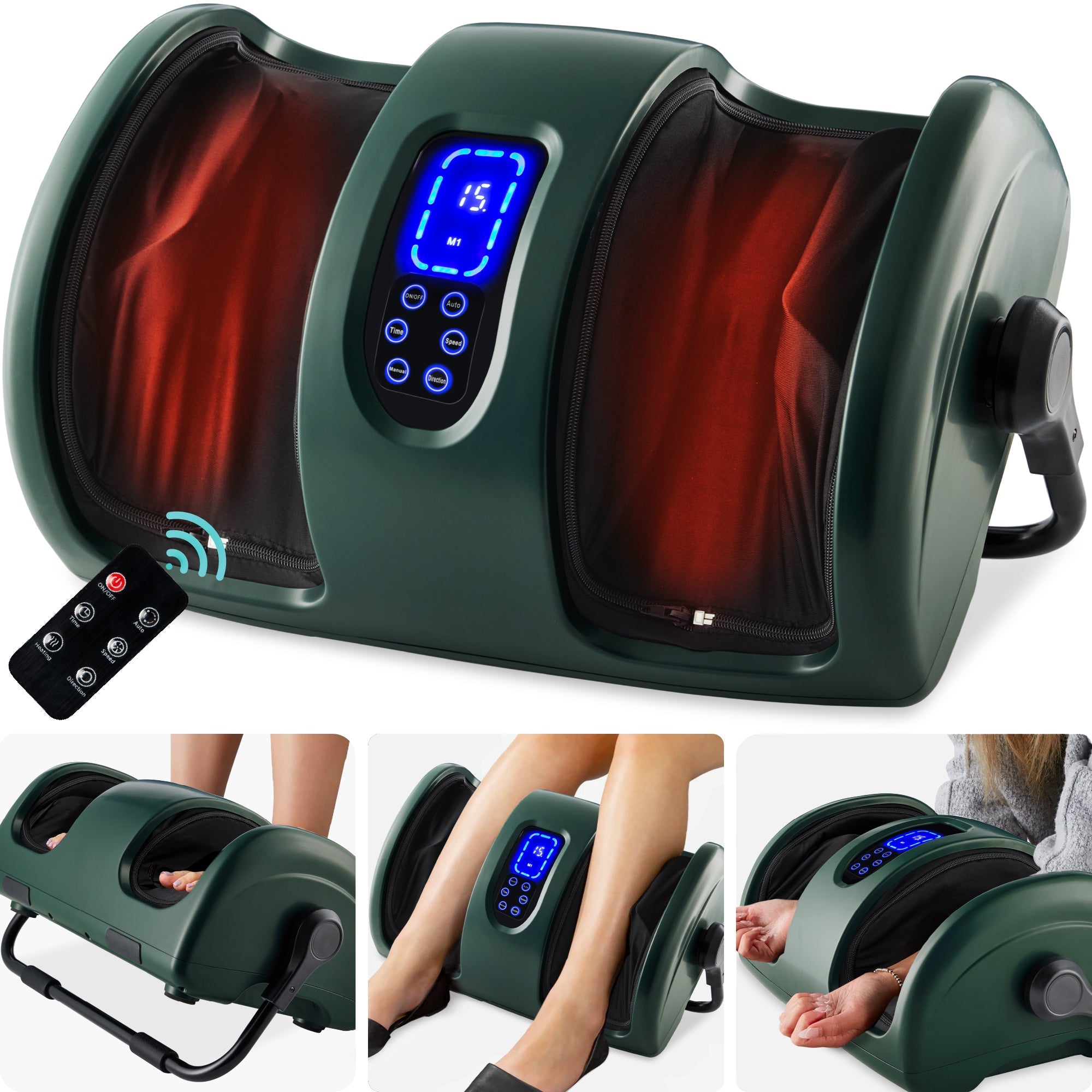Reflexology Shiatsu Foot Massager w/ High-Intensity Rollers Remote Control