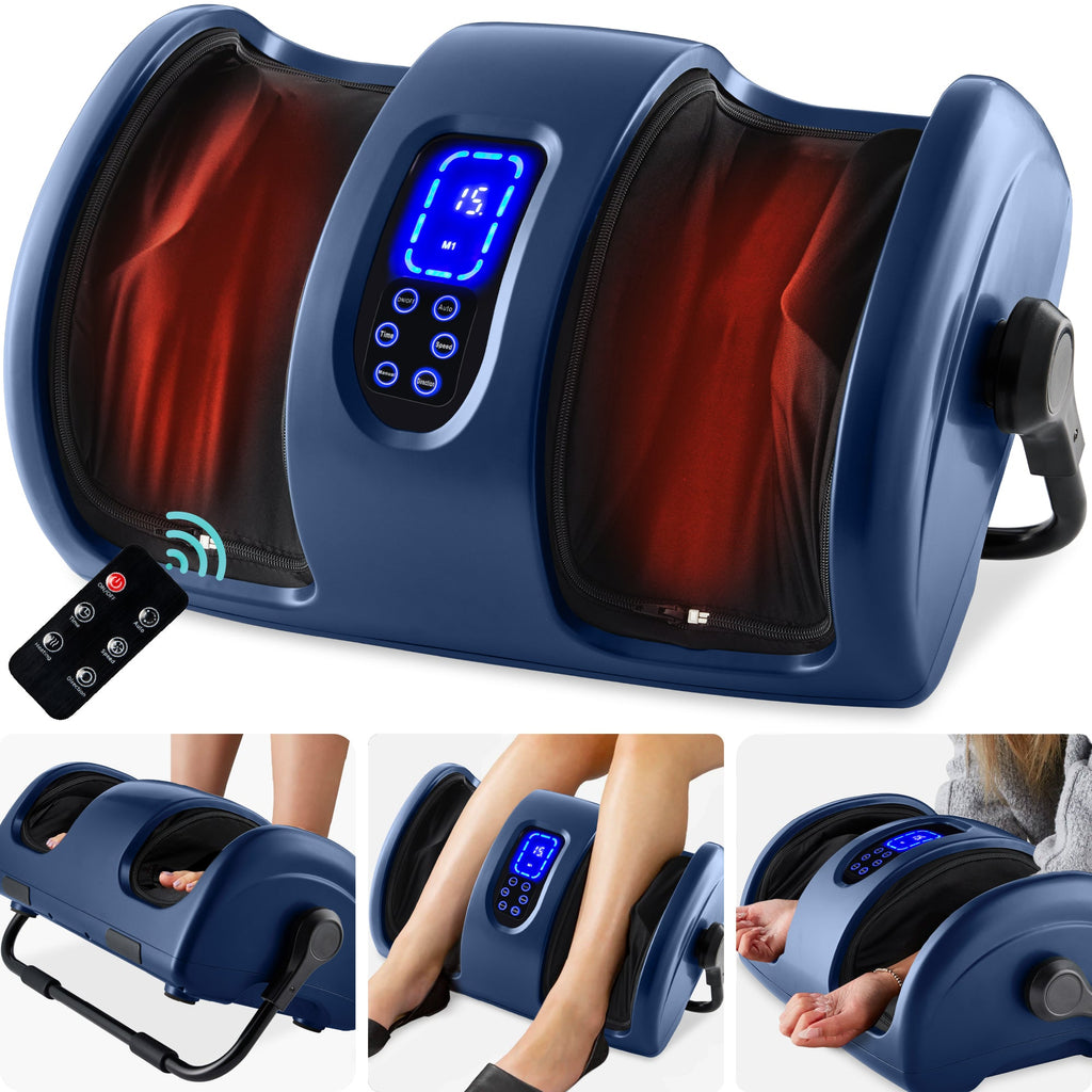 Reflexology Shiatsu Foot Massager w/ High-Intensity Rollers Remote Control